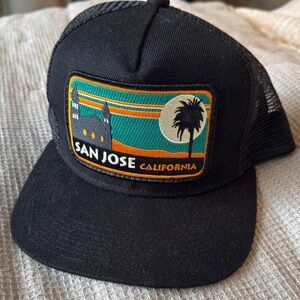 Black San Jose California Patch Trucker Hat